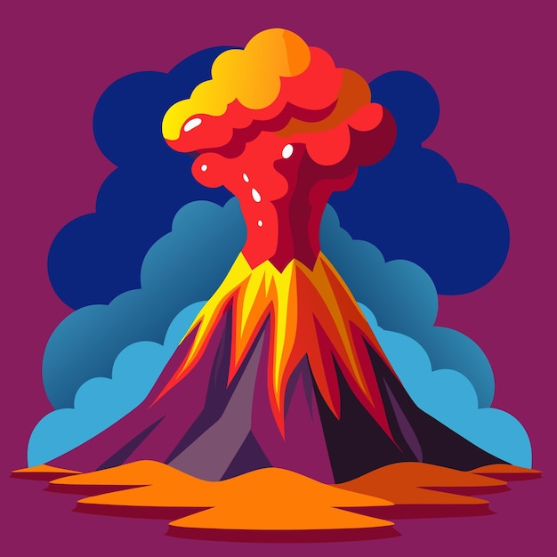 Erupting Volcano with Smoke