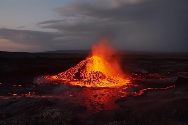 Eruption of a small volcano Generative AI