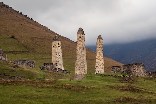 Erzi watchtower complex Dzheyrakh gorge Ingushetia