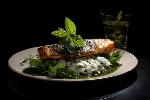 Photo escovitch fish with a refreshing mint garnish yummy escovitch fish food image photography