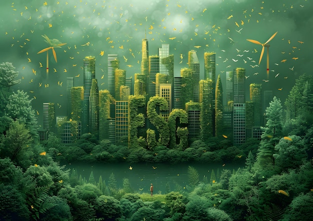 ESG concept Environmental Social and Governance new global sustainability strategy