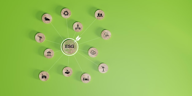 Photo esg environment social governance conceptbusiness cooperation for a sustainable environment world