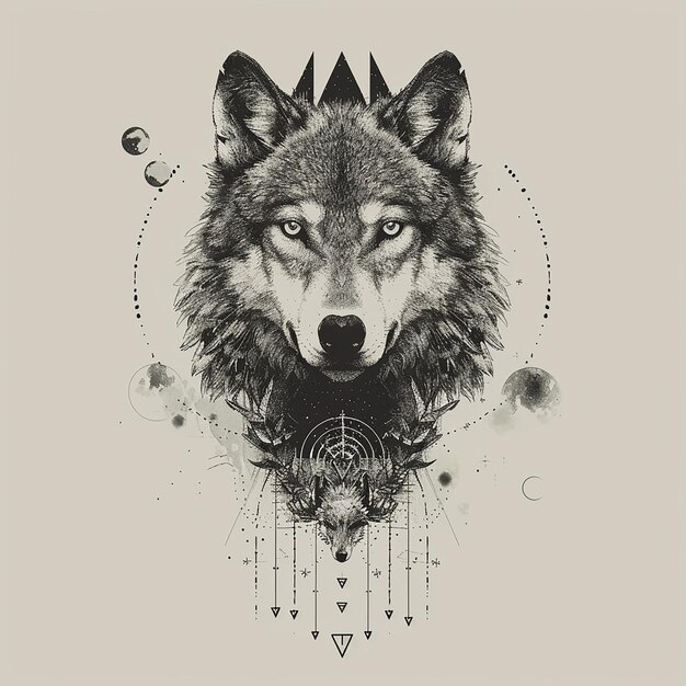 esoteric wolf design