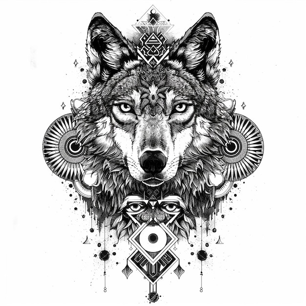 Photo esoteric wolf design