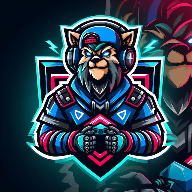 Photo esport logo gaming mascot cartoon illustration