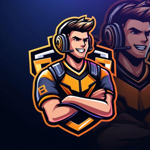 Photo esport logo gaming mascot cartoon illustration