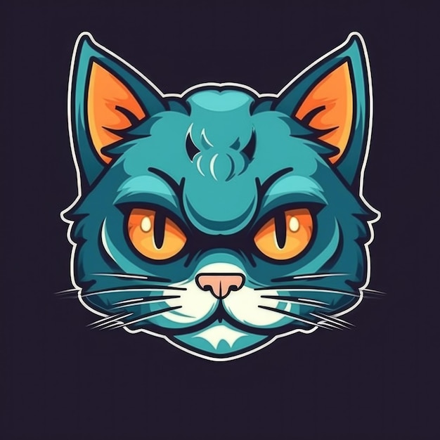 Esport style logo animal logo wolf cat dog girl man punk cat Generative Ai