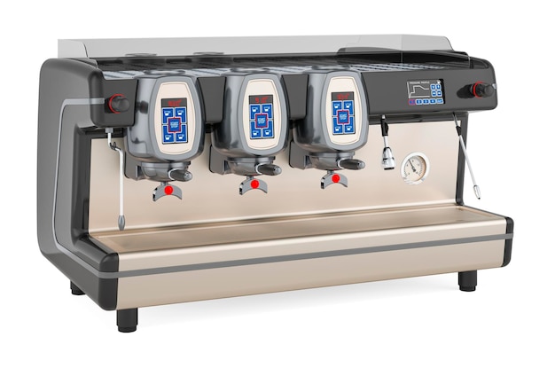 Espresso coffee machine professional 3D rendering