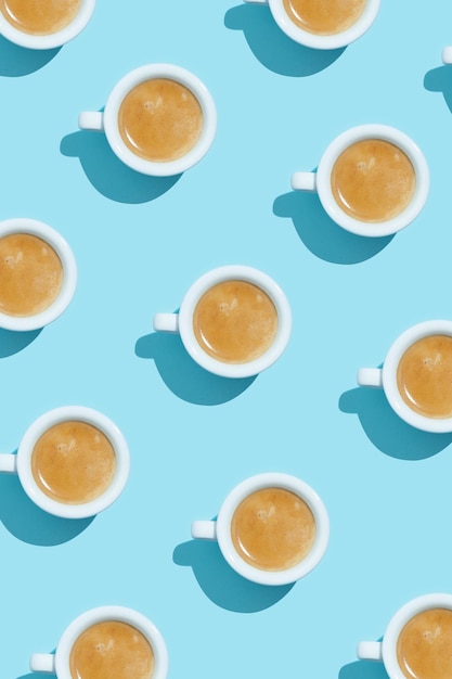 Espresso cup on blue background