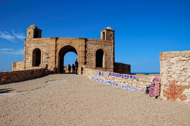 Essaouira Morocco Spring 2017 Beautiful castle on the coast of Essaouira