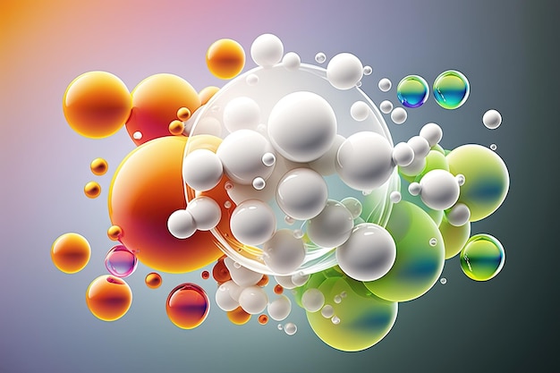 Essence of cosmetics Liquid bubble molecule inside of a liquid bubble