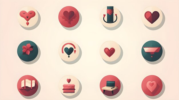 Essence of Love Minimalistic Valentines Day Icon Set