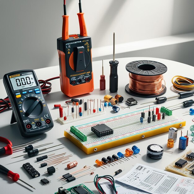 Photo essential electrical tools and supplies