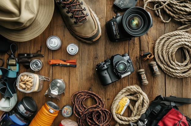 Photo essential gear for an adventure