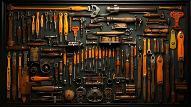 Photo essential mechanic tool set captivating background illustrating professional gear