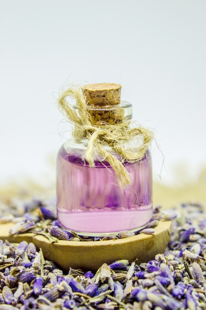 Essential oil of lavender. Selective focus. nature bio flowers.