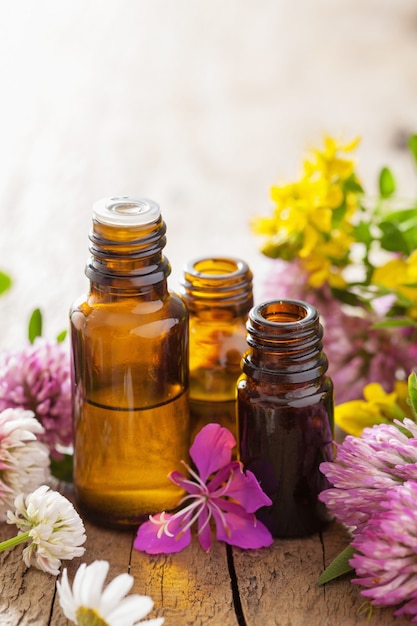 Essential oils and medical flowers herbs