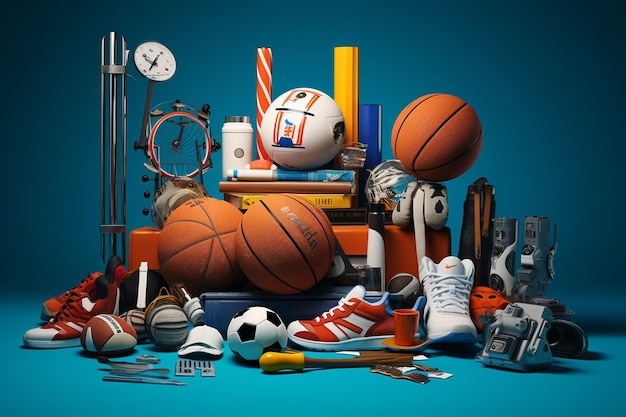 Essential Sports Equipment and Tools Generative By Ai