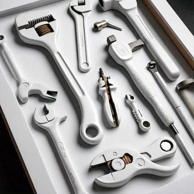 Essential White Tools Collection for DoItYourself Enthusiasts DIY