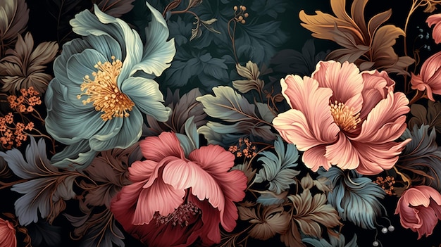 Eternal Elegance Floral Patterns Depict a Modern Wedding Celebration Generative