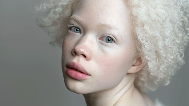 Photo ethereal albinism innocence and curiosity