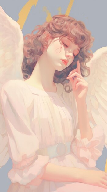 Ethereal angelic woman illustration