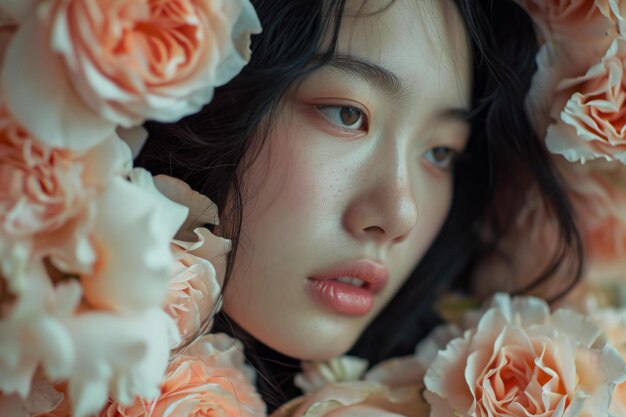 Ethereal beauty amidst blooming roses