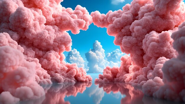 Ethereal Cloudscape in Pastel Hued Sky Evoking Serene Daydreaming and Peaceful Imagination