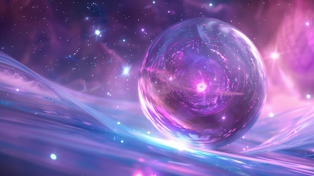 Ethereal Cosmic Bubble in Vibrant Nebula Space