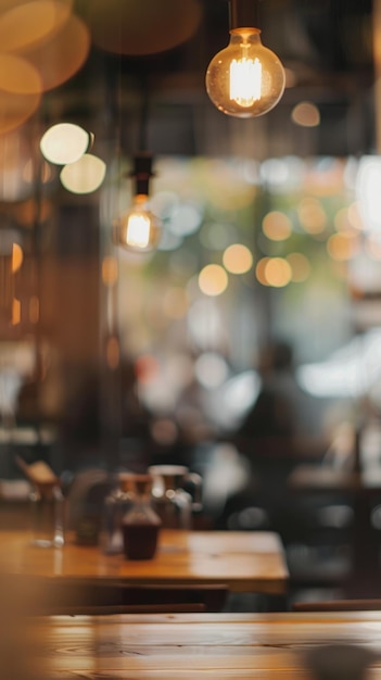 Ethereal Dining A Softened View of a Restaurant39s Tables and Chairs in a Blur