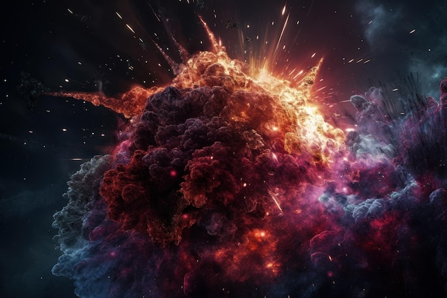 Ethereal Display of Supernova Explosion Generative AI