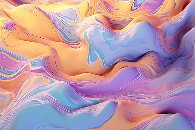 An ethereal and dreamy pastel background illustration with flowing violet and turquoise liquid Generative AI