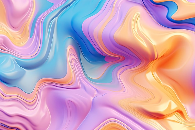 An ethereal and dreamy pastel background illustration with flowing violet and turquoise liquid Generative AI