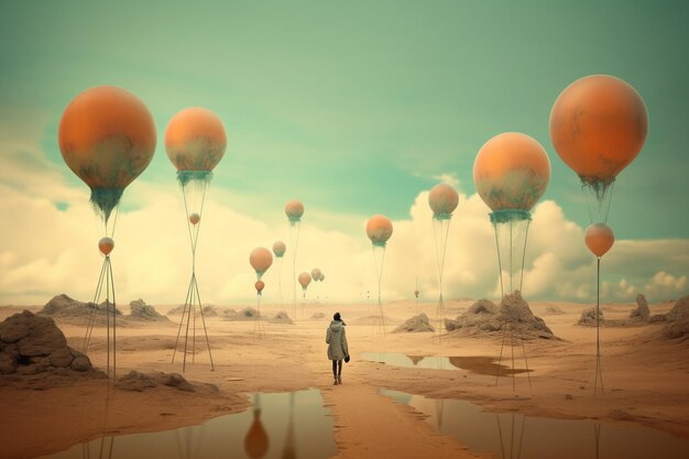 Photo ethereal and dreamy surrealistic scene