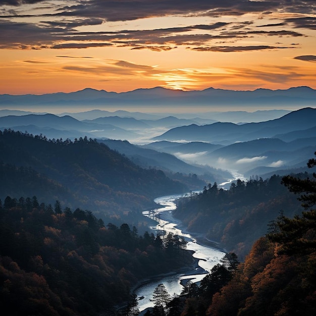 Ethereal Elevation Embrace Mountain Landscape Photo