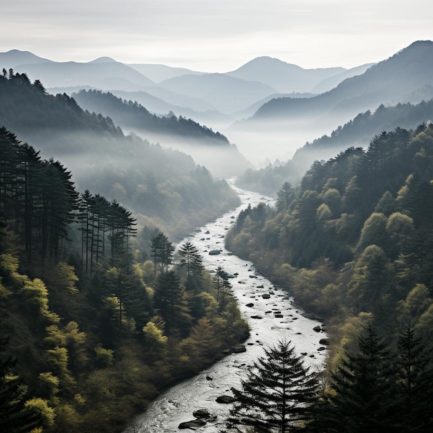 Ethereal Elevation Embrace Mountain Landscape Photo