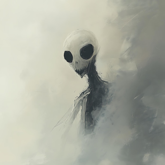 Ethereal Figure Emerging From Mist