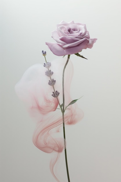 Ethereal Floral Art Smoke and Petals in Soft Tones