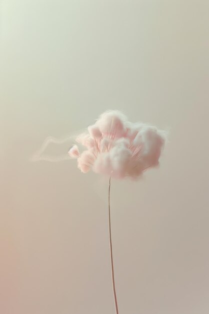 Photo ethereal floral art smoke and petals in soft tones