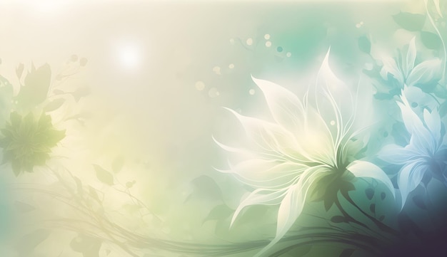 Ethereal Flowery Light Background with Copy Space