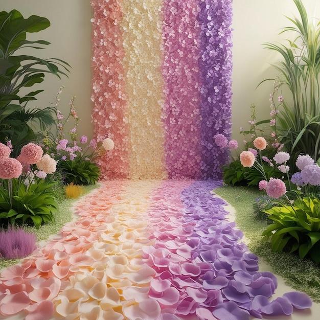 Photo ethereal garden a symphony of pastel serenity