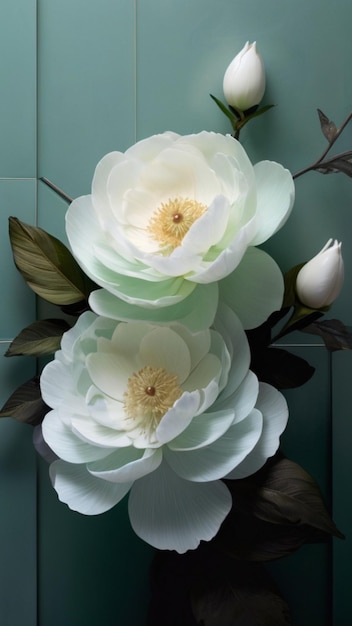 Ethereal Gardenia Peony Artistic Macro Photography with Delicate Ornamental Flourishes