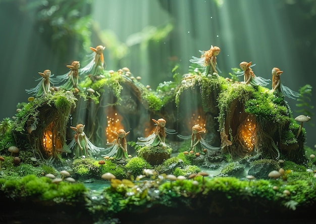 Ethereal Glow in Mossy Glade Lilliputian Elves