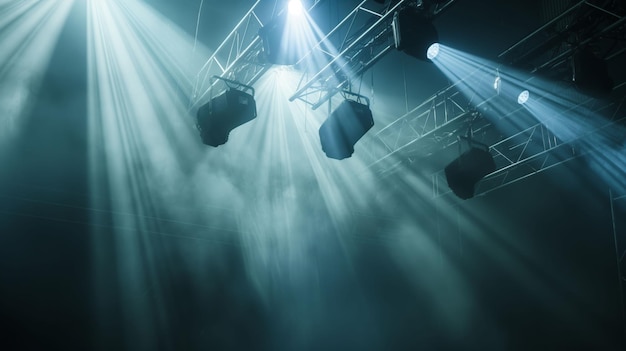 Photo ethereal glow stage lighting in a smoky atmosphere