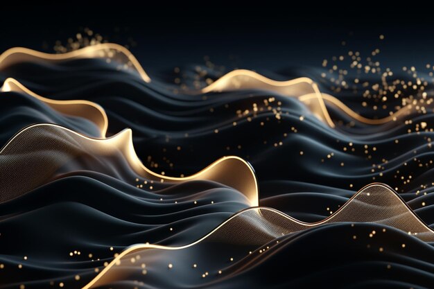 Ethereal gold swirls on a dark textured surface