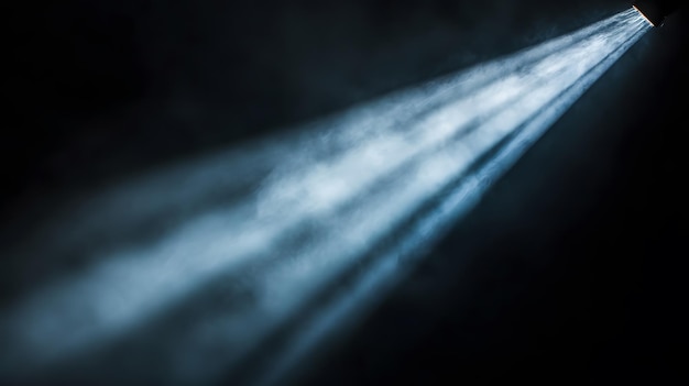 Photo ethereal light closeup of a captivating light beam on a dark backdrop