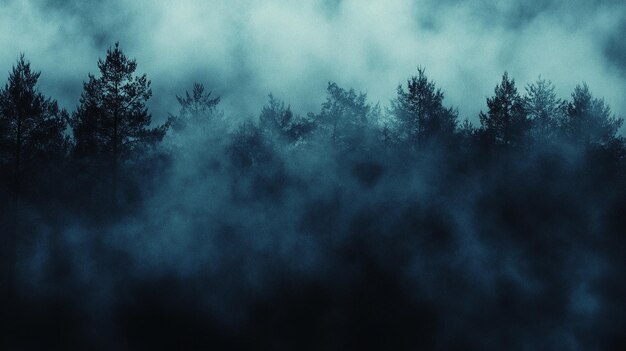 Ethereal Mist in Enchanting Forest Dark Forest with FogCovered Trees