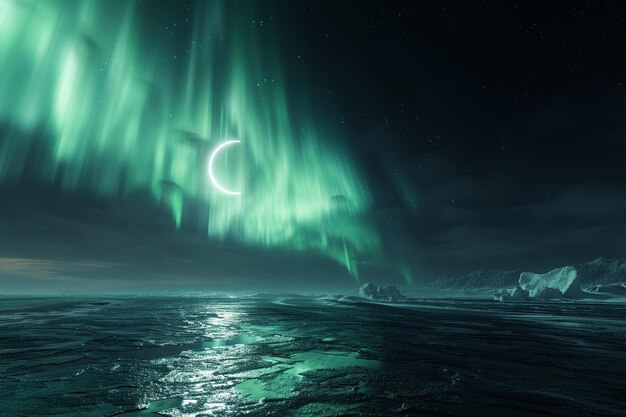 Ethereal northern lights dancing in the sky