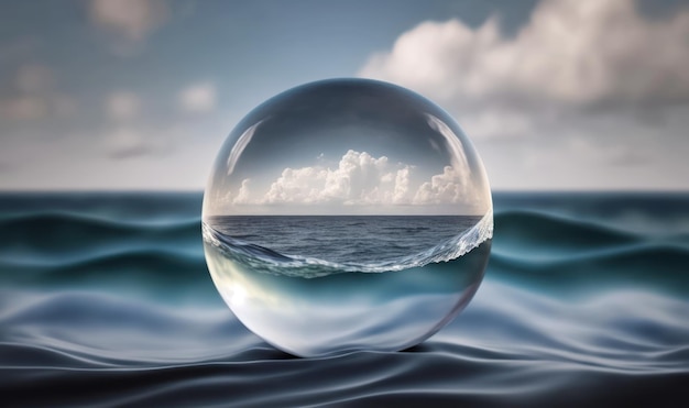 Ethereal Ocean Dreamscape in a Glass Ball