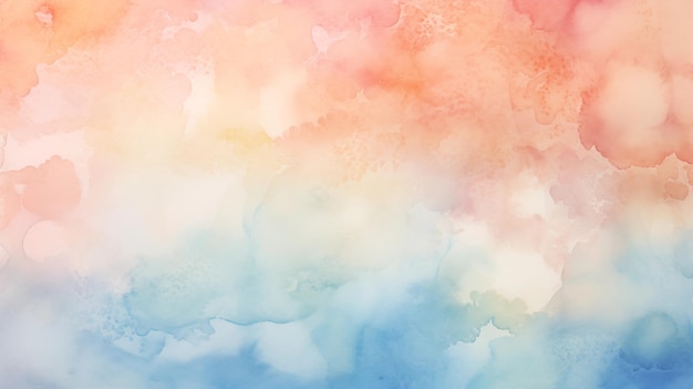 Ethereal Pastel Watercolor Sky with Dreamy Clouds